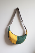 Sac demi-lune bicolore jaune et vert Ya Touness Fakroun Creations