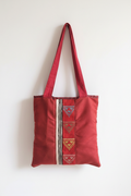 Tote bag suédine rouge mergoum berbère Fakroun Creations